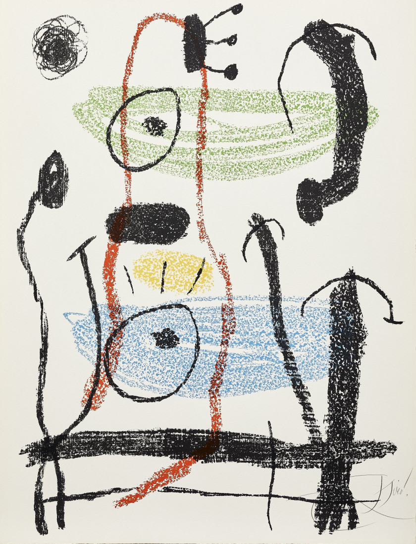 Joan MIRO (Espagnol - 1893 - 1983) Album 21 - 1978 - une planche Lithographie en couleurs sur Vélin