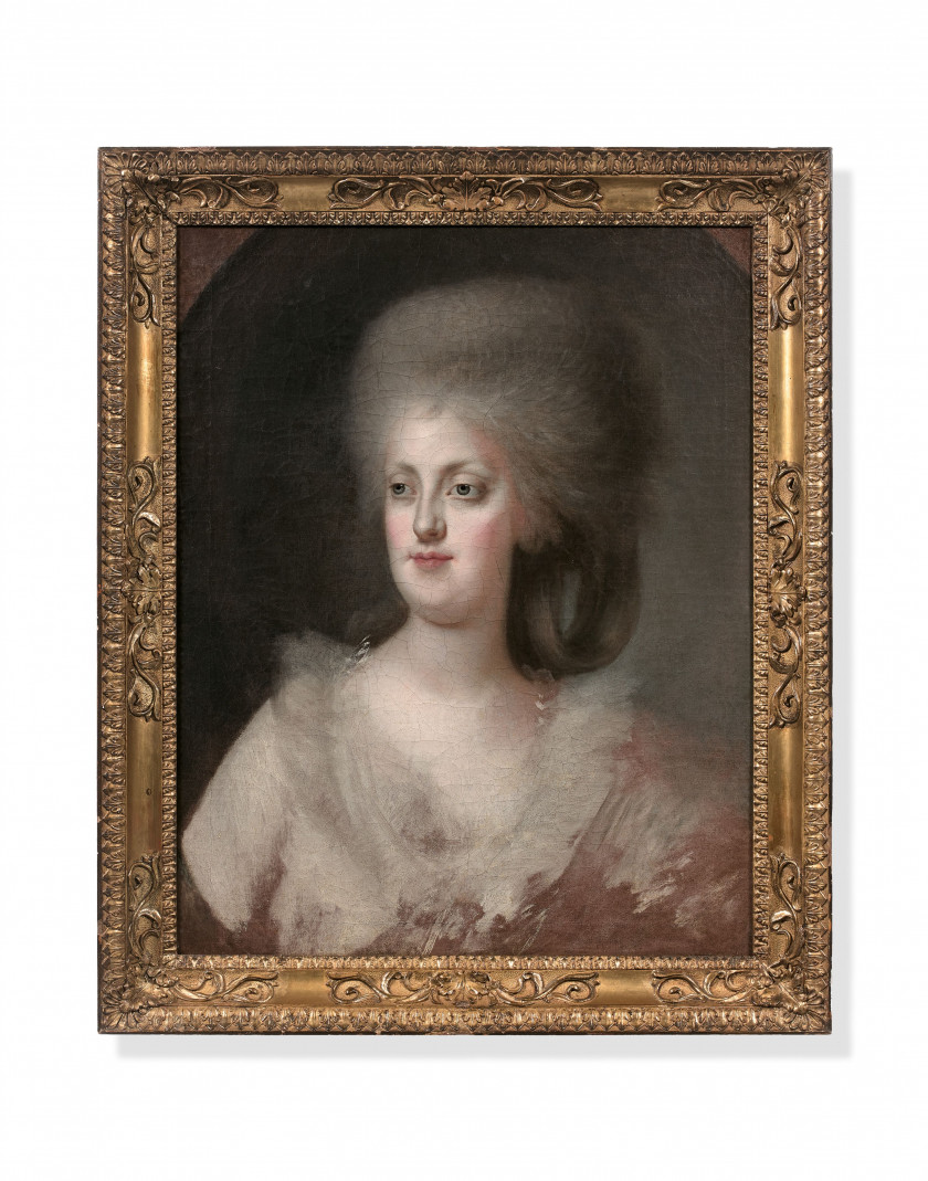 Attribué à Agustín ESTEVE y MARQUES Valence, 1753 - vers 1830 Portrait de Marie-Caroline d'Autriche, reine de Naples et de Sicile, d..