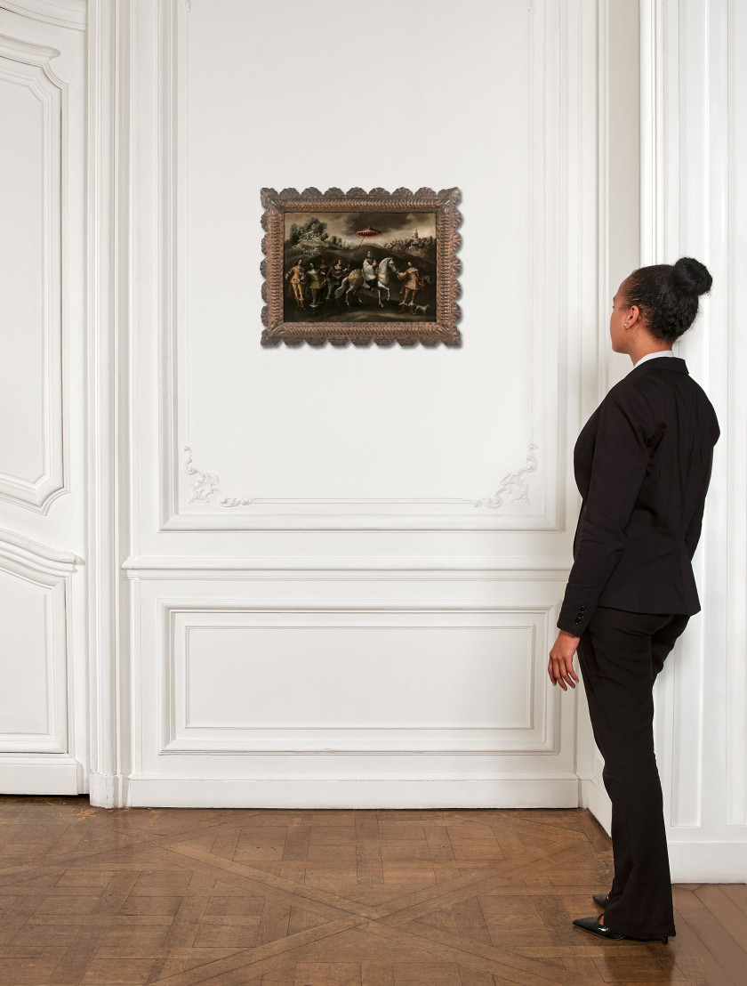 Ecole Sud-américaine vers 1700  Le viatique : le transport du Saint Sacrement Toile