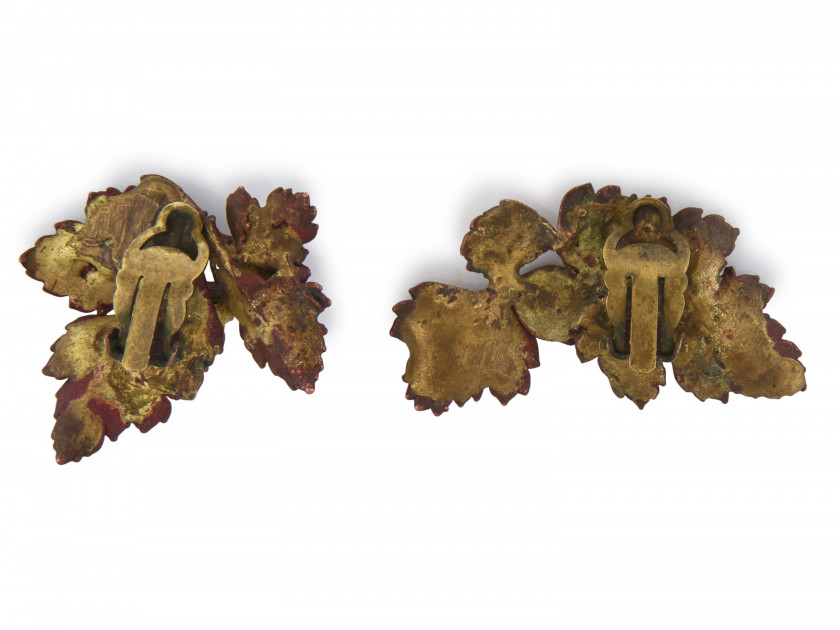 Claude LALANNE 1924-2019 Paire de clips d’oreilles «Feuilles» - circa 1980