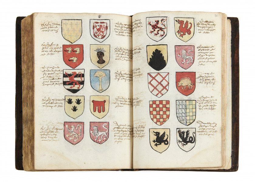 [MANUSCRIT.- ARMORIAL.-HÉRALDIQUE]  Traité du blason et Armorial.