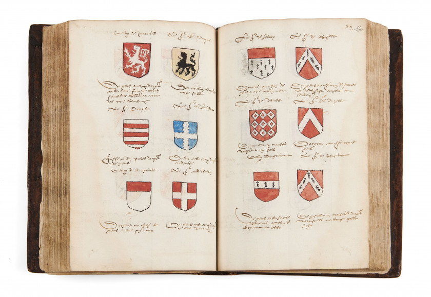 [MANUSCRIT.- ARMORIAL.-HÉRALDIQUE]  Traité du blason et Armorial.