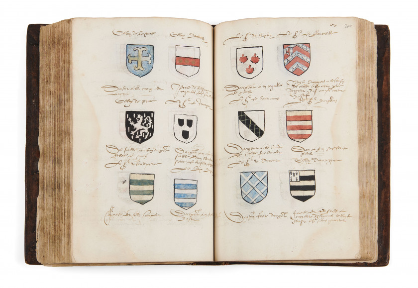 [MANUSCRIT.- ARMORIAL.-HÉRALDIQUE]  Traité du blason et Armorial.