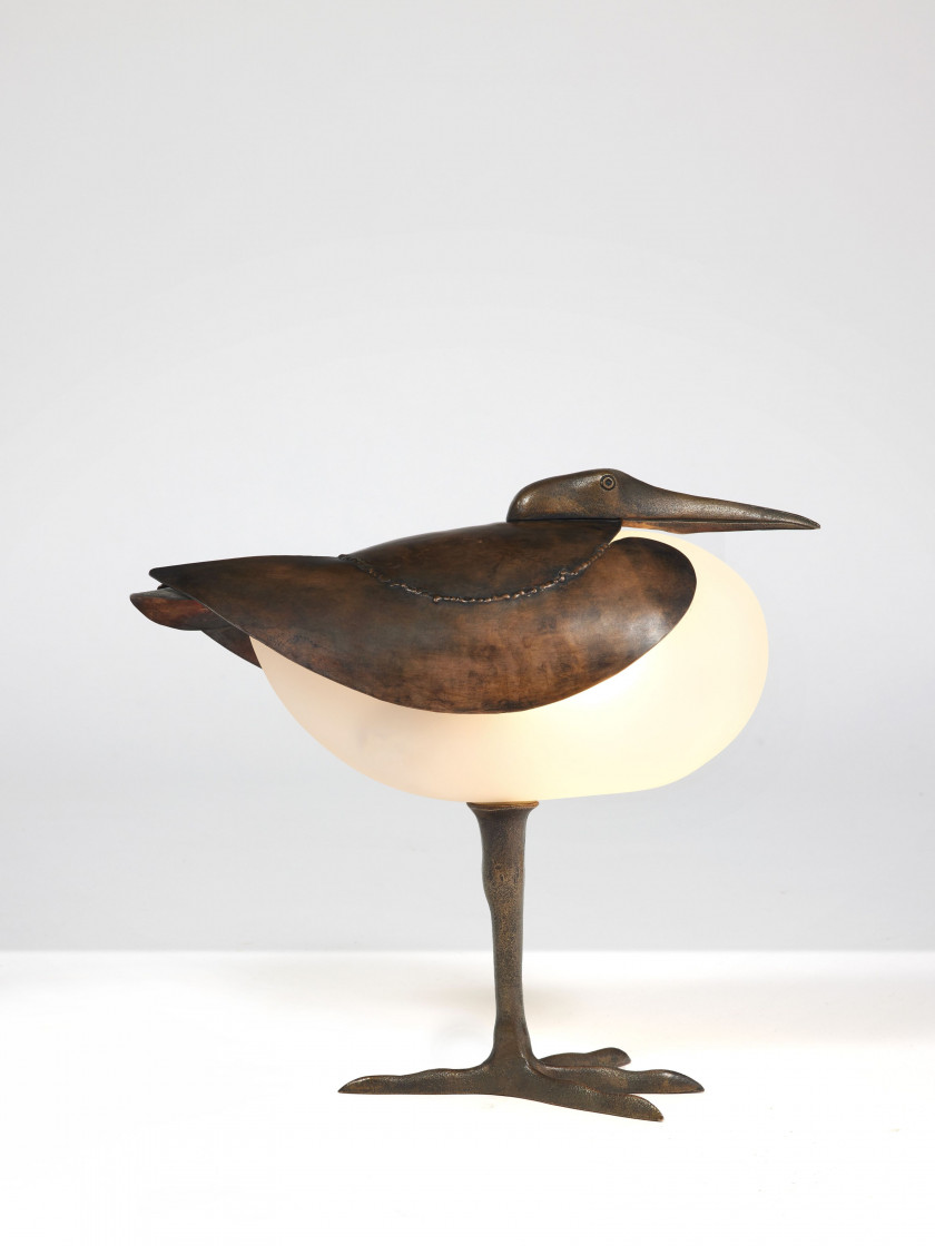 François-Xavier LALANNE 1927-2008 Lampe de table «Échassier» - 1995