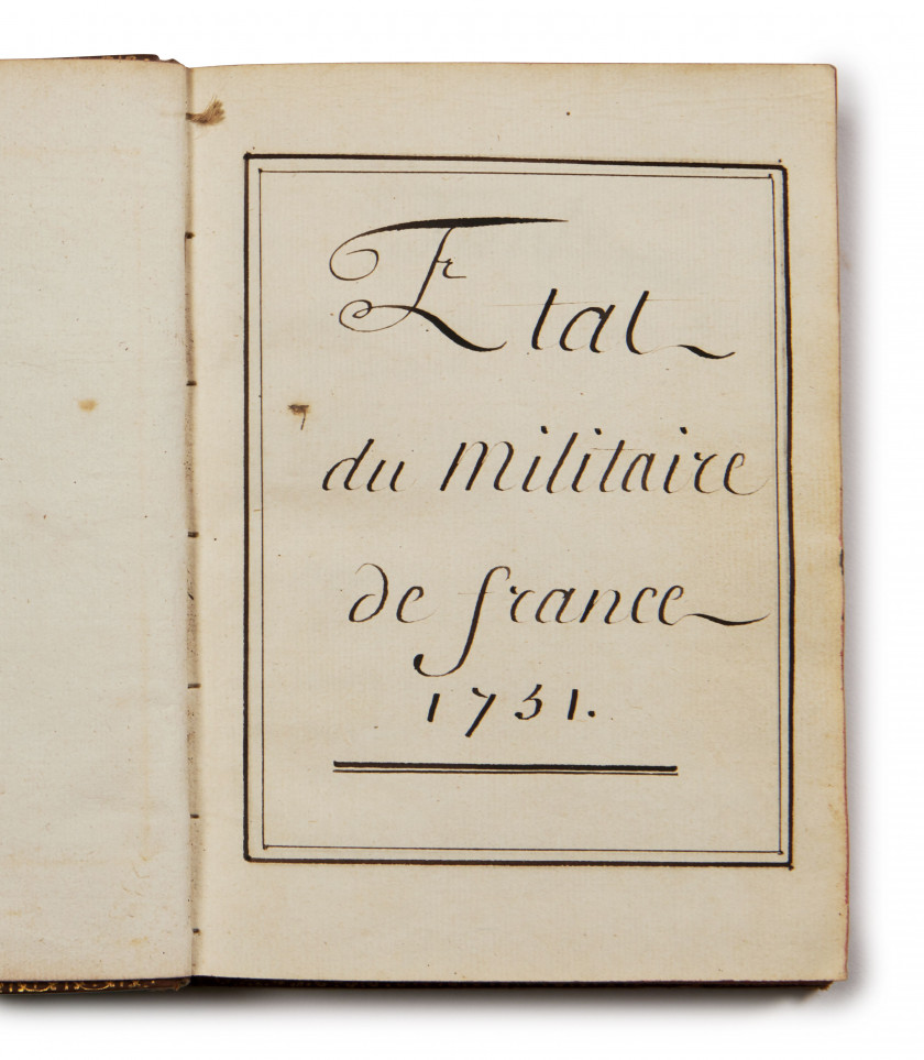 [MANUSCRIT.- MILITARIA]  Etat du militaire de France. 1751 [suivi de] Etat de toutes les places du Royaume avec les apointemens et e...