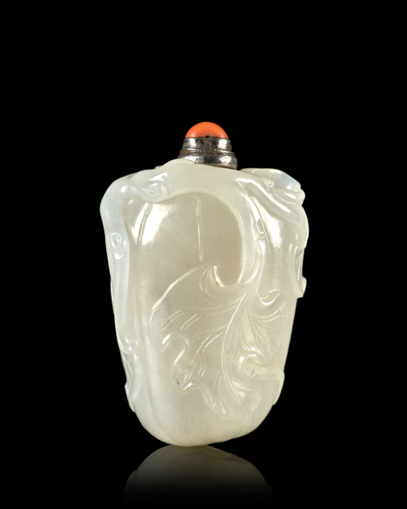 TABATIÈRE EN JADE BLANC, Chine, dynastie Qing, fin du XIXe siècle