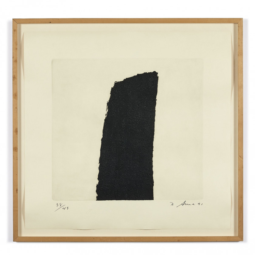 Richard SERRA (Né en 1939) Heimaey II - 1991 Eau-forte en noir sur papier Fabriano Murillo