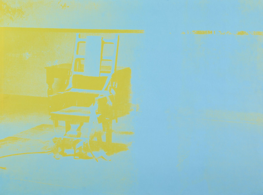 Andy WARHOL (Américain, 1928 - 1987) Electric chair - 1971 (bleue et jaune) Sérigraphie en couleurs