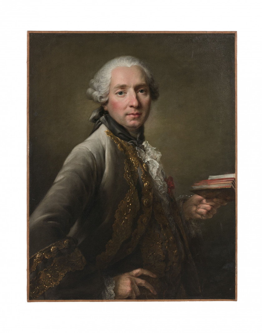 François-Hubert DROUAIS Paris, 1727 - 1775 Portrait présumé d'Antoine Corbeau, marquis de Vaulserre, portant l'ordre de Saint Louis..