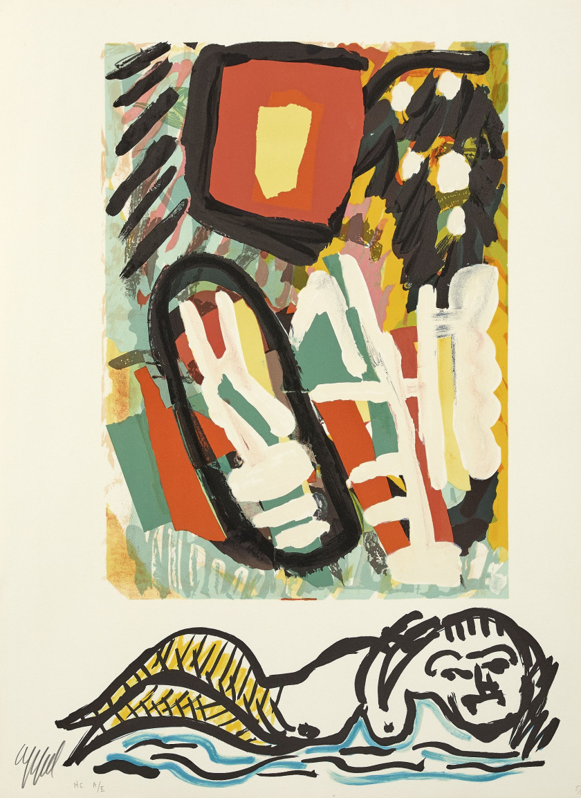 Karel APPEL (1921 - 2006) 2 suites complètes : Tantrika I & II - 1988 10 lithographies en couleurs