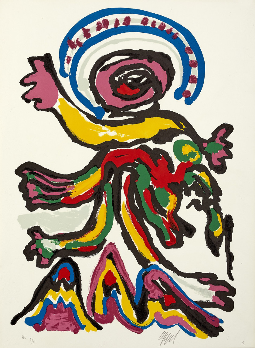 Karel APPEL (1921 - 2006) 2 suites complètes : Tantrika I & II - 1988 10 lithographies en couleurs