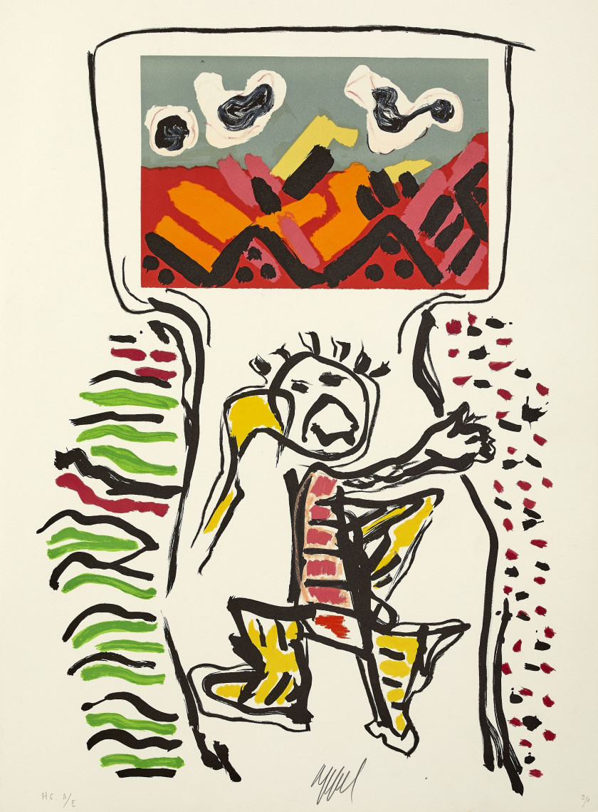 Karel APPEL (1921 - 2006) 2 suites complètes : Tantrika I & II - 1988 10 lithographies en couleurs