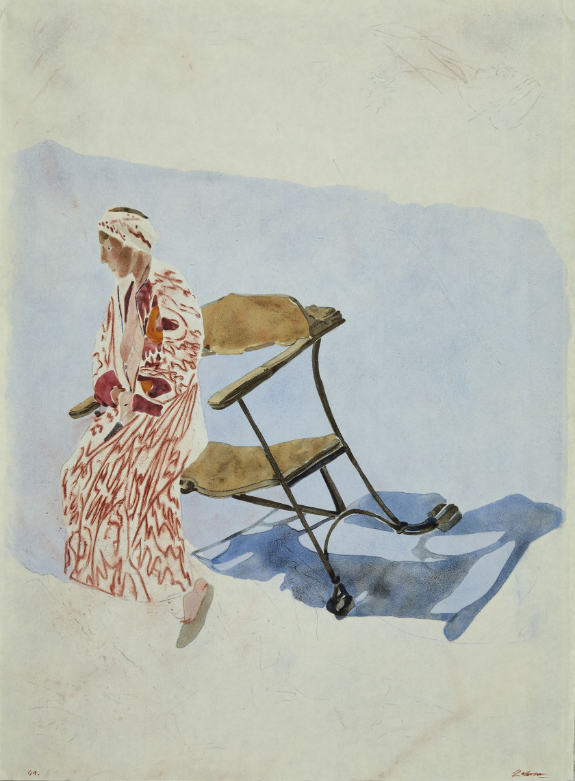 Sam SZAFRAN (1934 - 2019) Lilette à la chaise de Gaudi – 2010 Lithographie en couleurs sur Japon