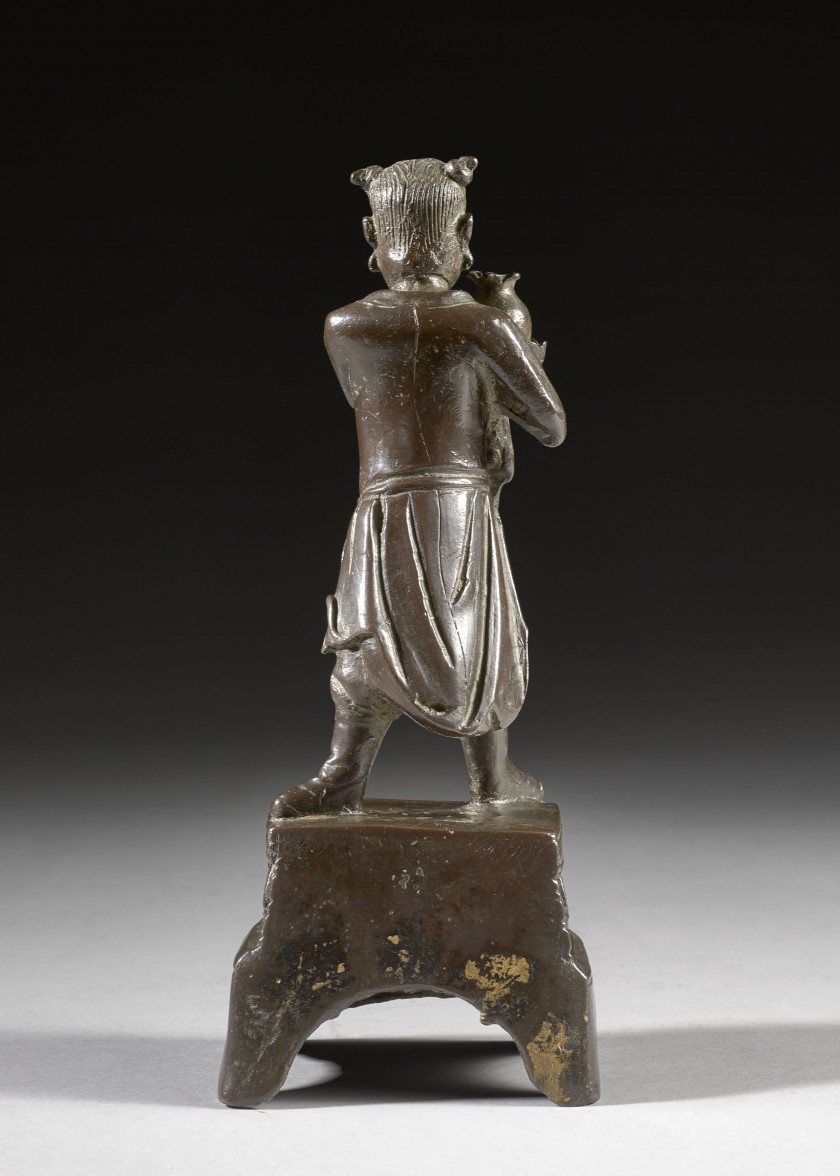 STATUETTE DE HOHO EN BRONZE, Chine, dynastie Ming, XVIIe siècle