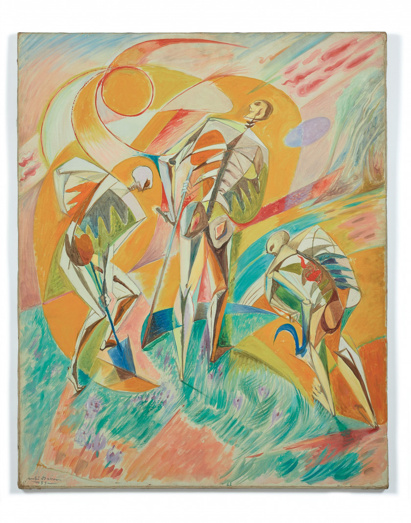 ¤ André MASSON 1896-1987 Paysans dans un champ - 1933 Huile sur toile