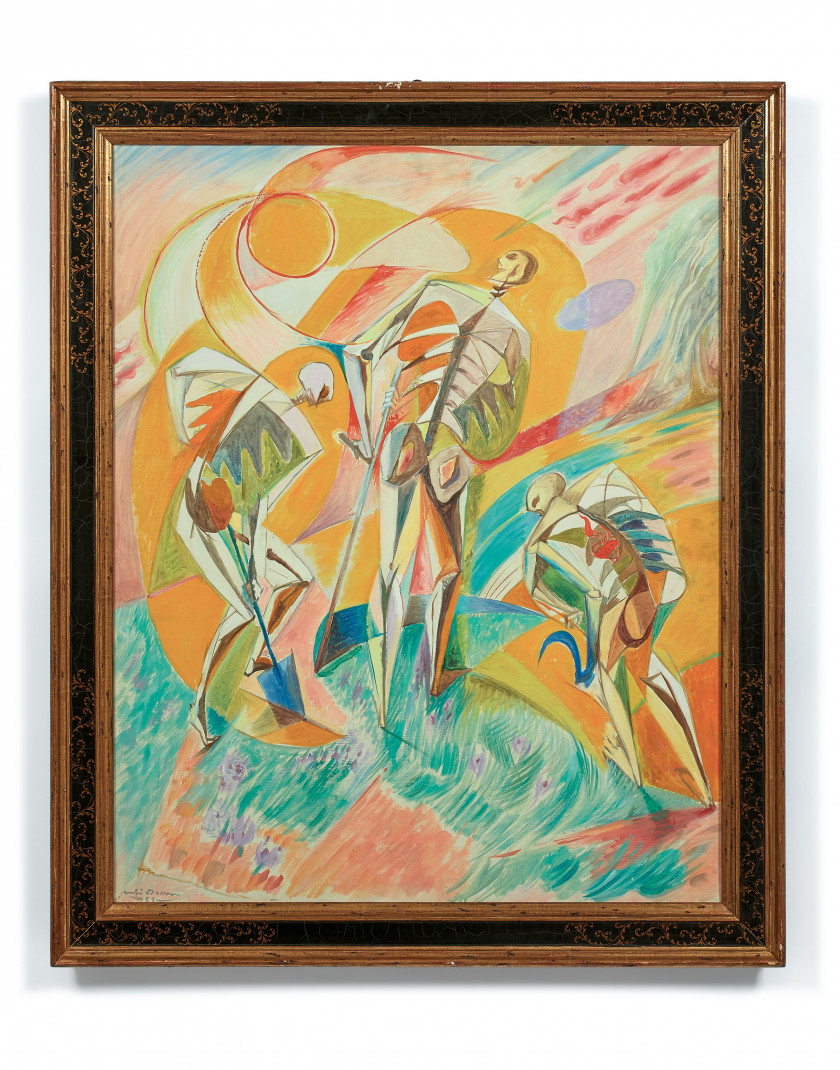 ¤ André MASSON 1896-1987 Paysans dans un champ - 1933 Huile sur toile