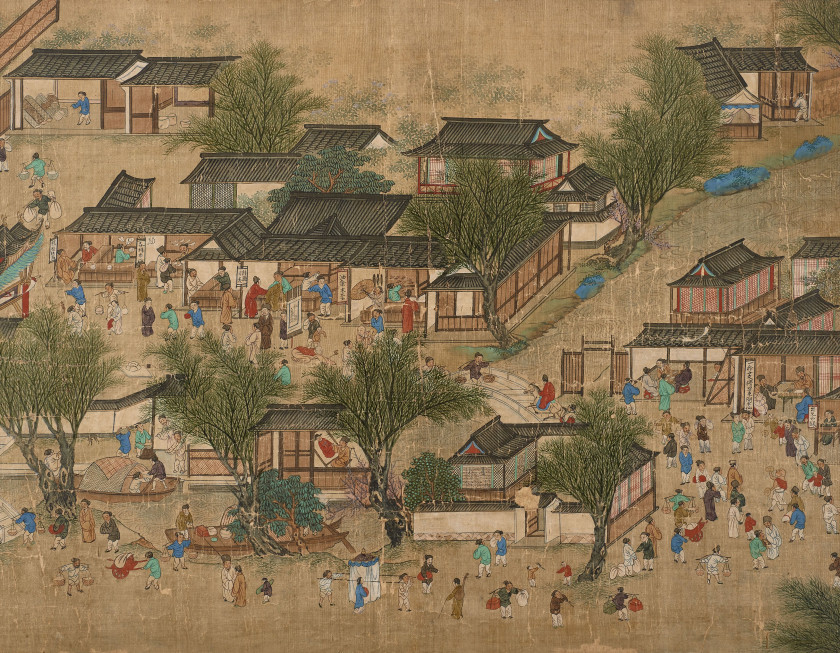 PEINTURE À L'ENCRE ET COULEUR SUR SOIE, Chine, dynastie Qing, XIXe siècle