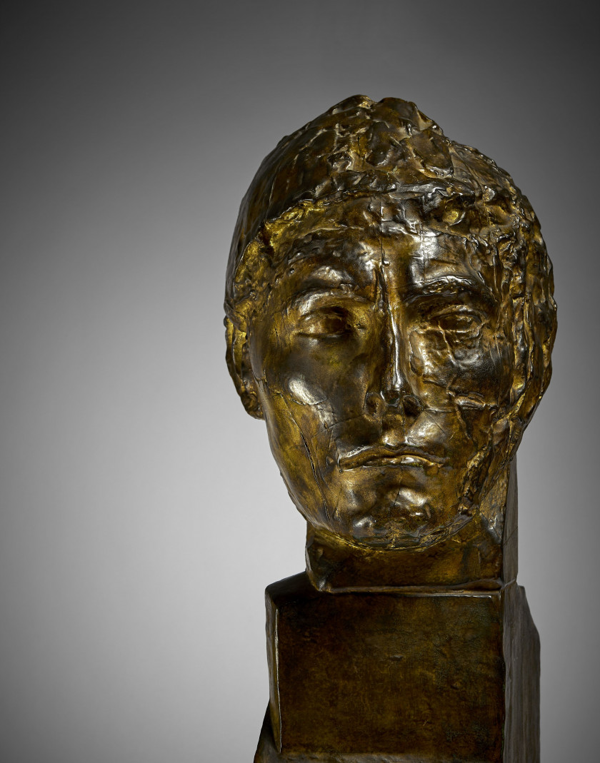 Emile-Antoine BOURDELLE 1861- 1929 Apollon au combat (Tête définitive sur grande base) - Circa 1900-1909 Bronze à patine brune parti...