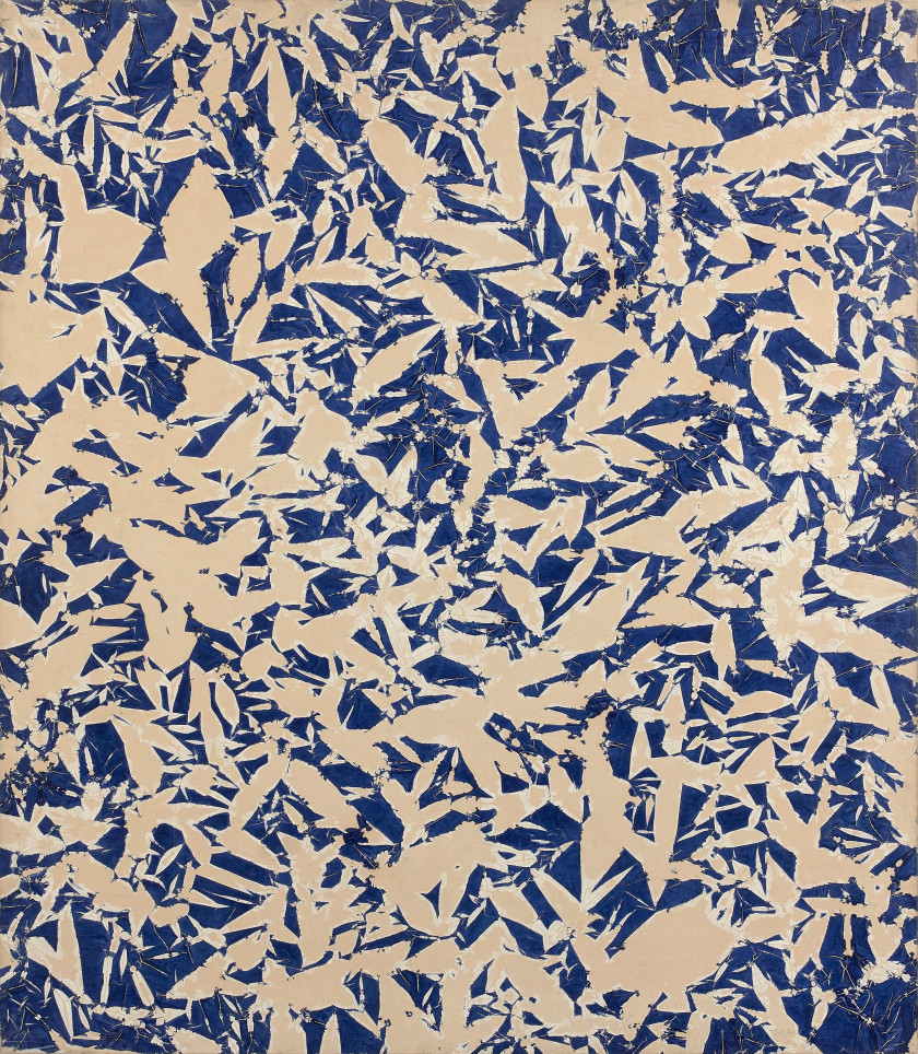 Simon HANTAÏ (1922 - 2008) ETUDE EN BLEU - 1971 Huile sur toile