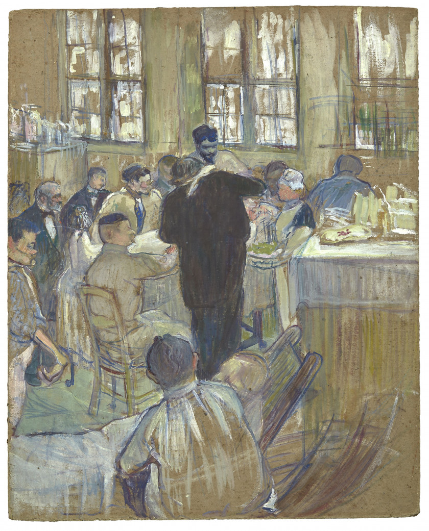 Henri de TOULOUSE-LAUTREC 1864- 1901 Une opération par le Docteur Péan à l’Hôpital International - 1891 Peinture à l’essence sur car...