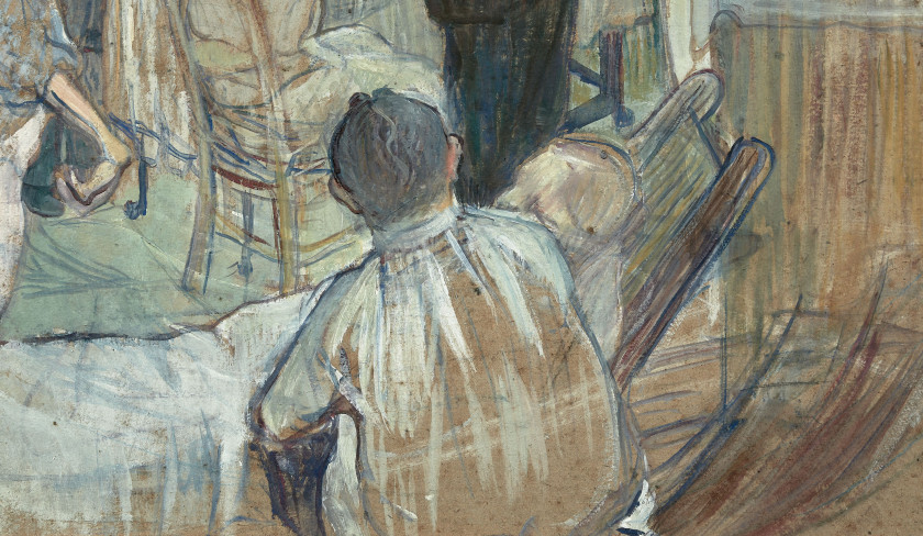 Henri de TOULOUSE-LAUTREC 1864- 1901 Une opération par le Docteur Péan à l’Hôpital International - 1891 Peinture à l’essence sur car...