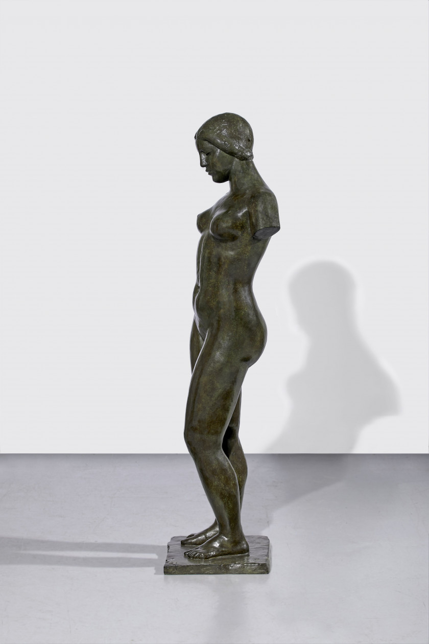 Aristide MAILLOL 1861-1944 Harmonie, premier état Bronze à patine verte et nuances brunes