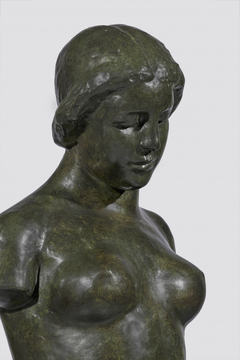 Aristide MAILLOL 1861-1944 Harmonie, premier état Bronze à patine verte et nuances brunes