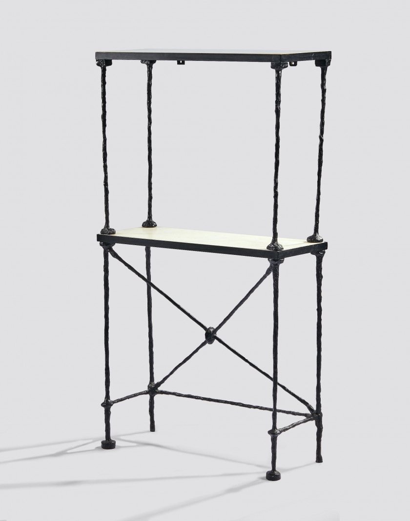 Alberto GIACOMETTI 1901 - 1966 Double console pour Tériade - Circa 1945-1950 Bronze à patine brun noir