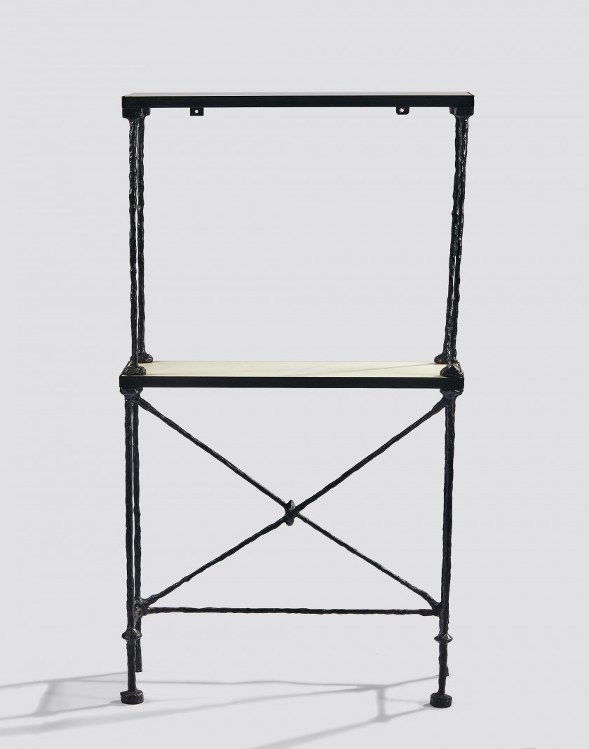 Alberto GIACOMETTI 1901 - 1966 Double console pour Tériade - Circa 1945-1950 Bronze à patine brun noir