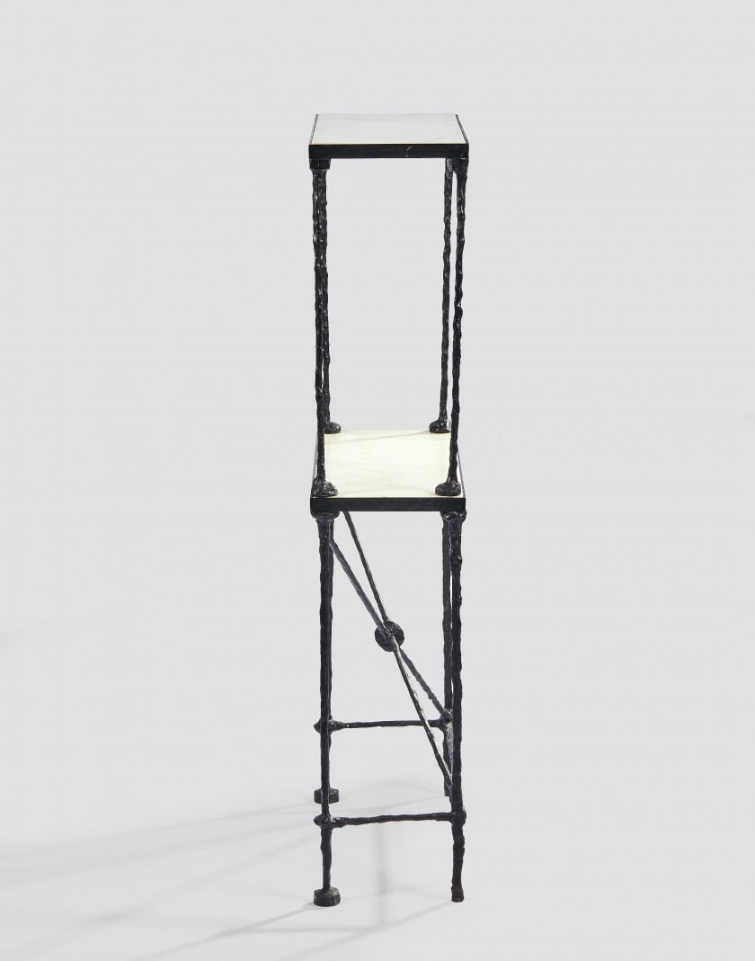 Alberto GIACOMETTI 1901 - 1966 Double console pour Tériade - Circa 1945-1950 Bronze à patine brun noir