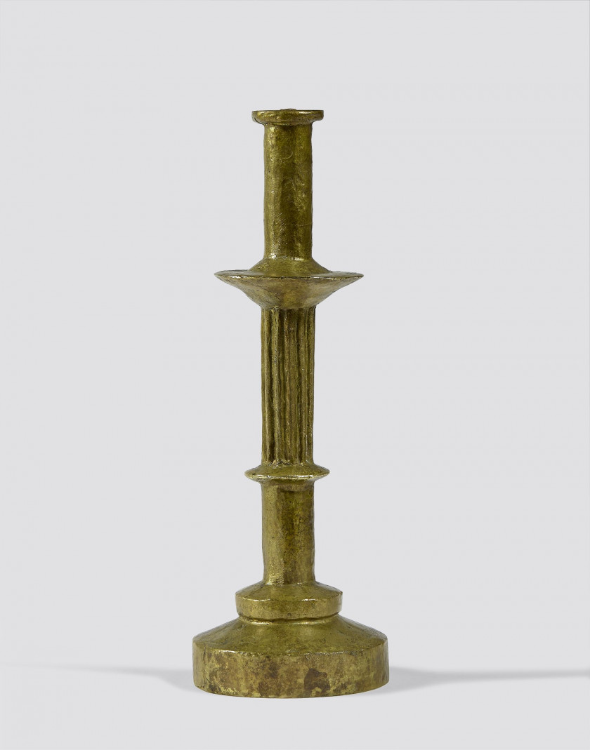 Alberto GIACOMETTI 1901 - 1966 Lampe modèle "bougeoir" - circa 1937 Bronze à patine dorée