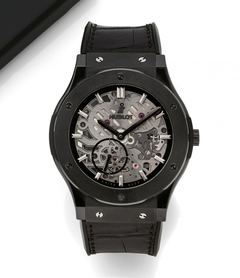 HUBLOT  Classic Fusion Extra-Thin Skeleton Black Ceramic