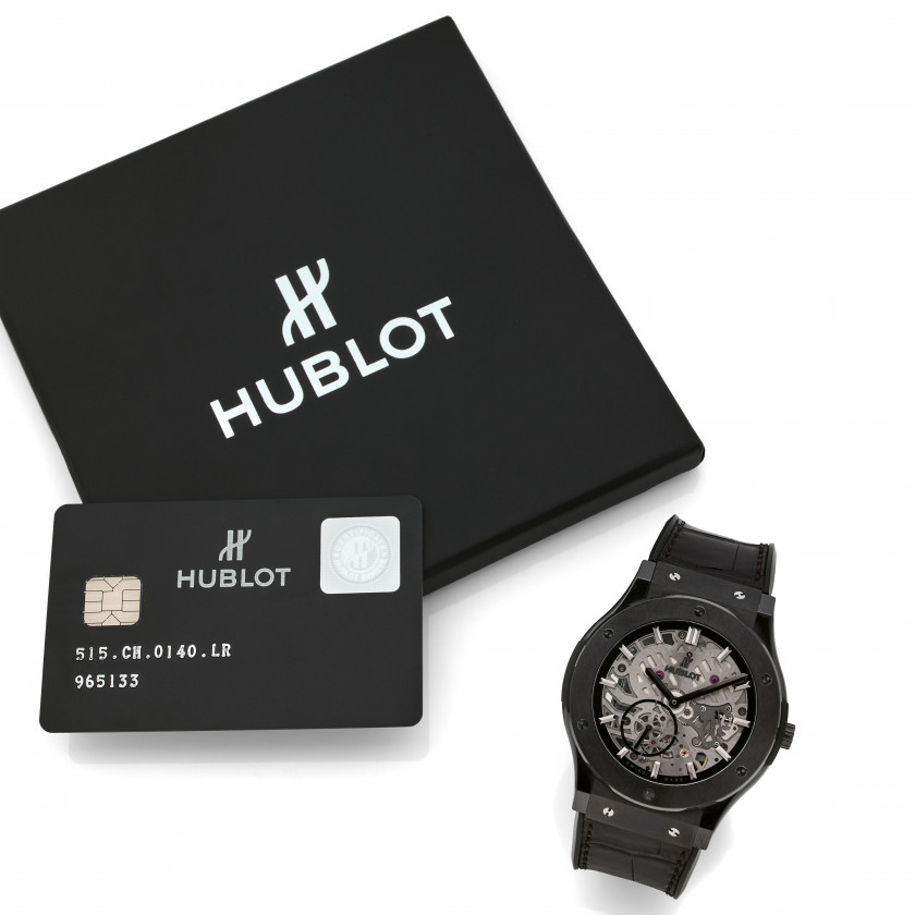 HUBLOT  Classic Fusion Extra-Thin Skeleton Black Ceramic