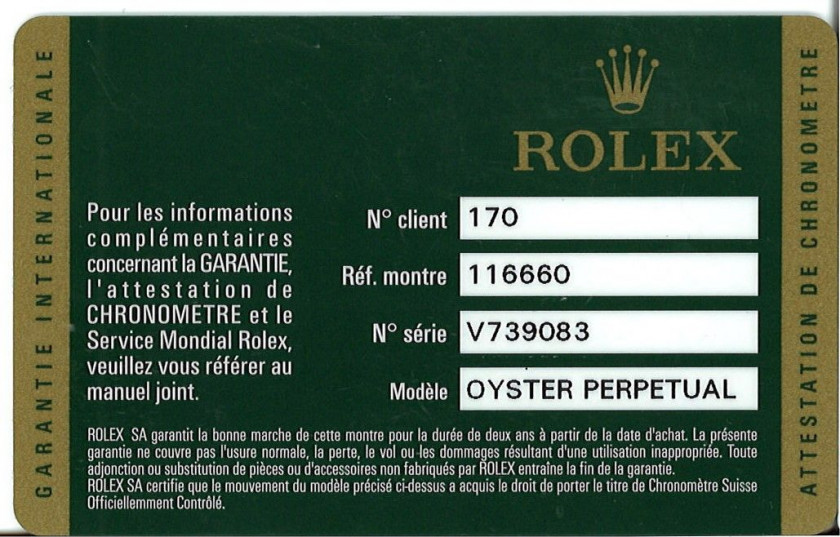 ROLEX  Deepsea, ref. 116660, n° V739083