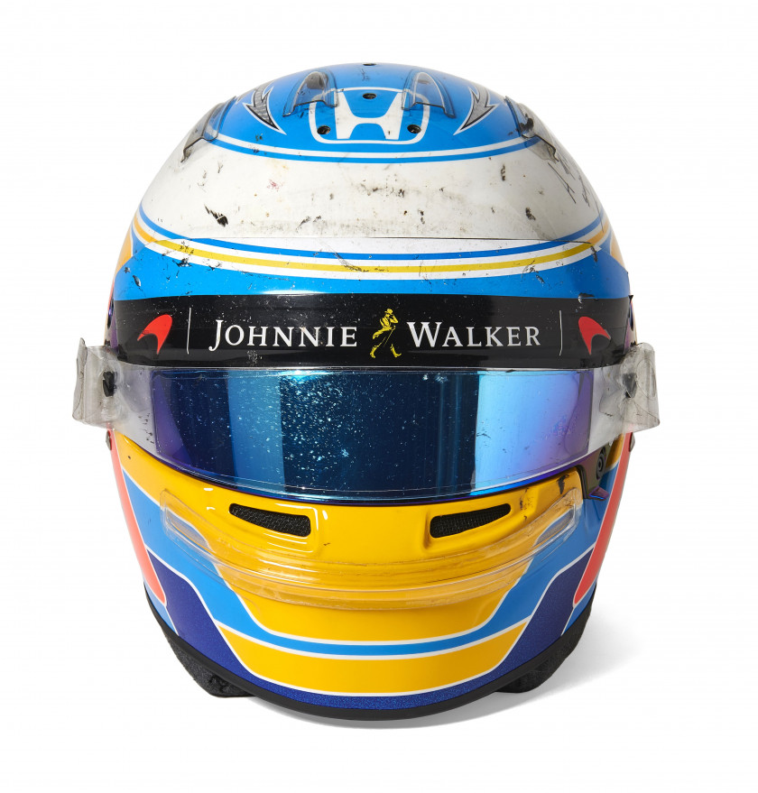 Fernando ALONSO - Mc LAREN HONDA- SAISON 2017  Casque dédicacé, Grand Prix du Mexique et du Brésil