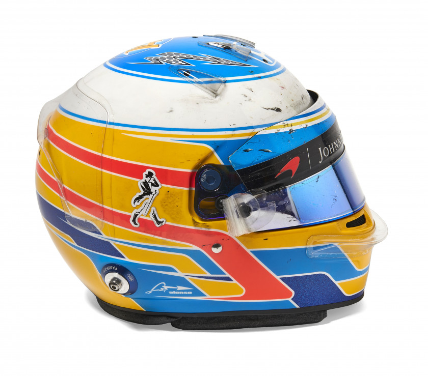 Fernando ALONSO - Mc LAREN HONDA- SAISON 2017  Casque dédicacé, Grand Prix du Mexique et du Brésil