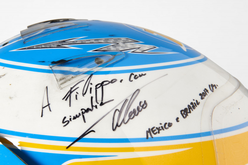 Fernando ALONSO - Mc LAREN HONDA- SAISON 2017  Casque dédicacé, Grand Prix du Mexique et du Brésil