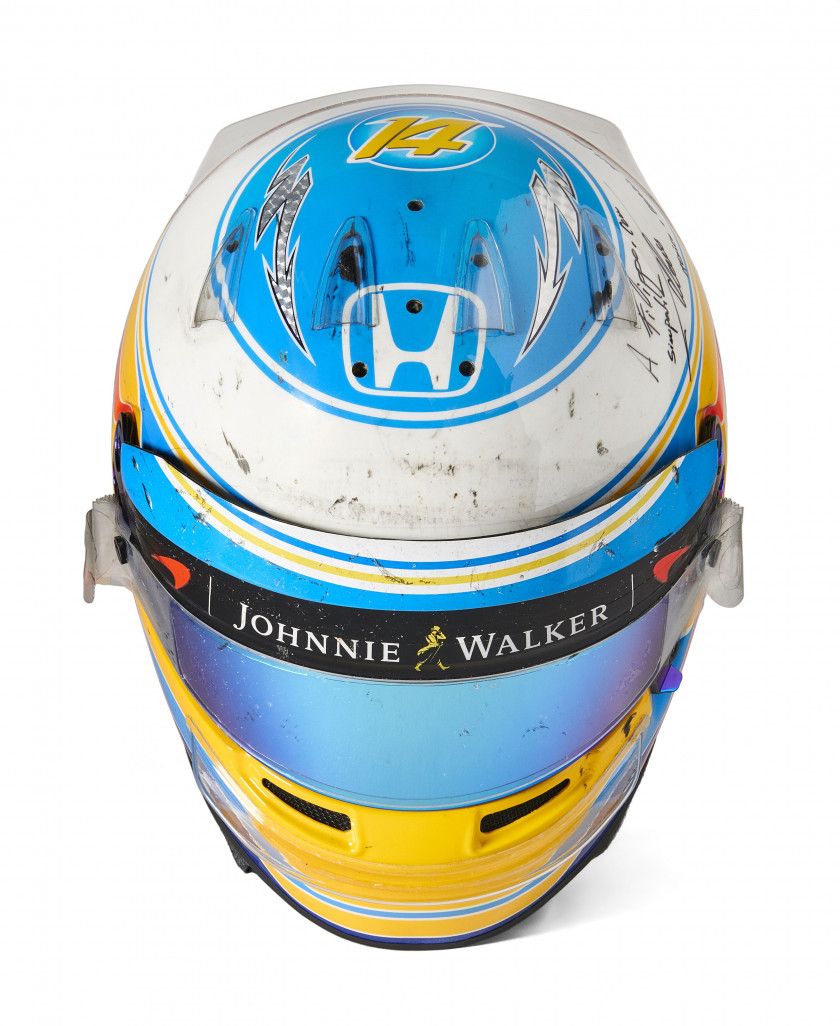 Fernando ALONSO - Mc LAREN HONDA- SAISON 2017  Casque dédicacé, Grand Prix du Mexique et du Brésil