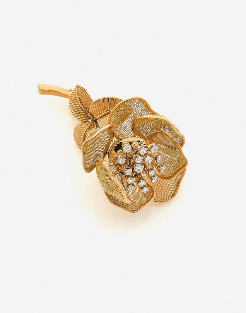 PIAGET  Clip de corsage "Rose"