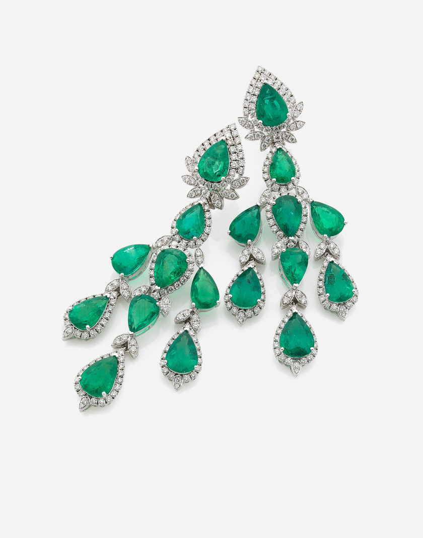 Paire de pendants d'oreilles "girandoles"