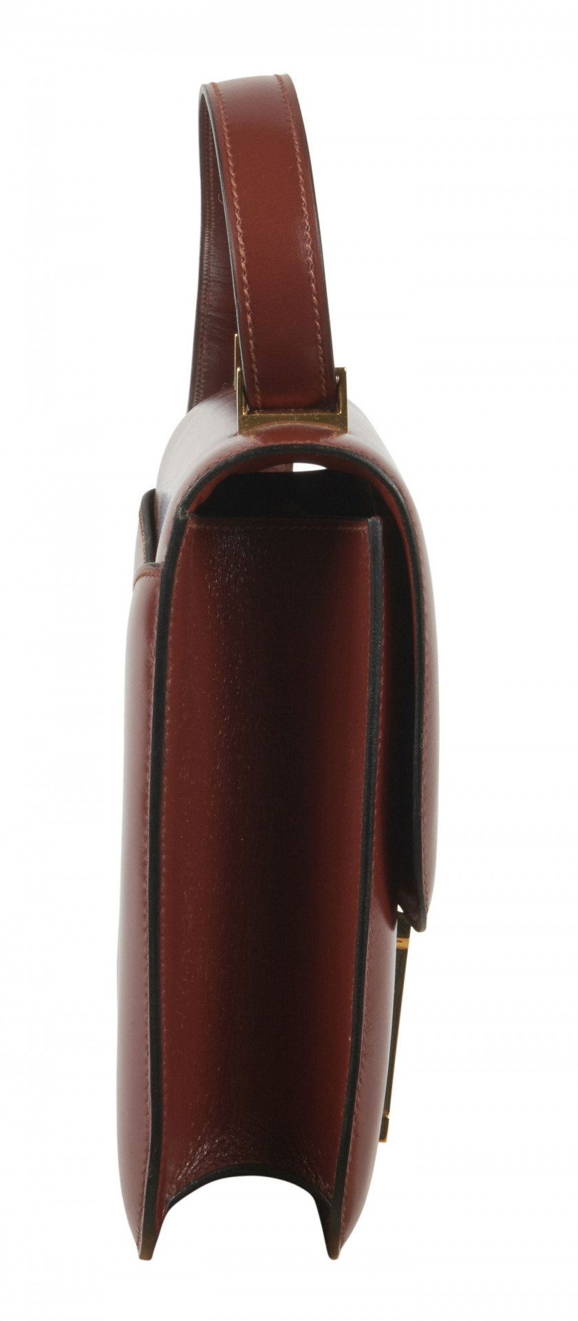 HERMÈS Circa 1985  Sac CONSTANCE 24 Box Cognac Garniture métal plaqué or  CONSTANCE 24 bag Cognac box calfskin leath...