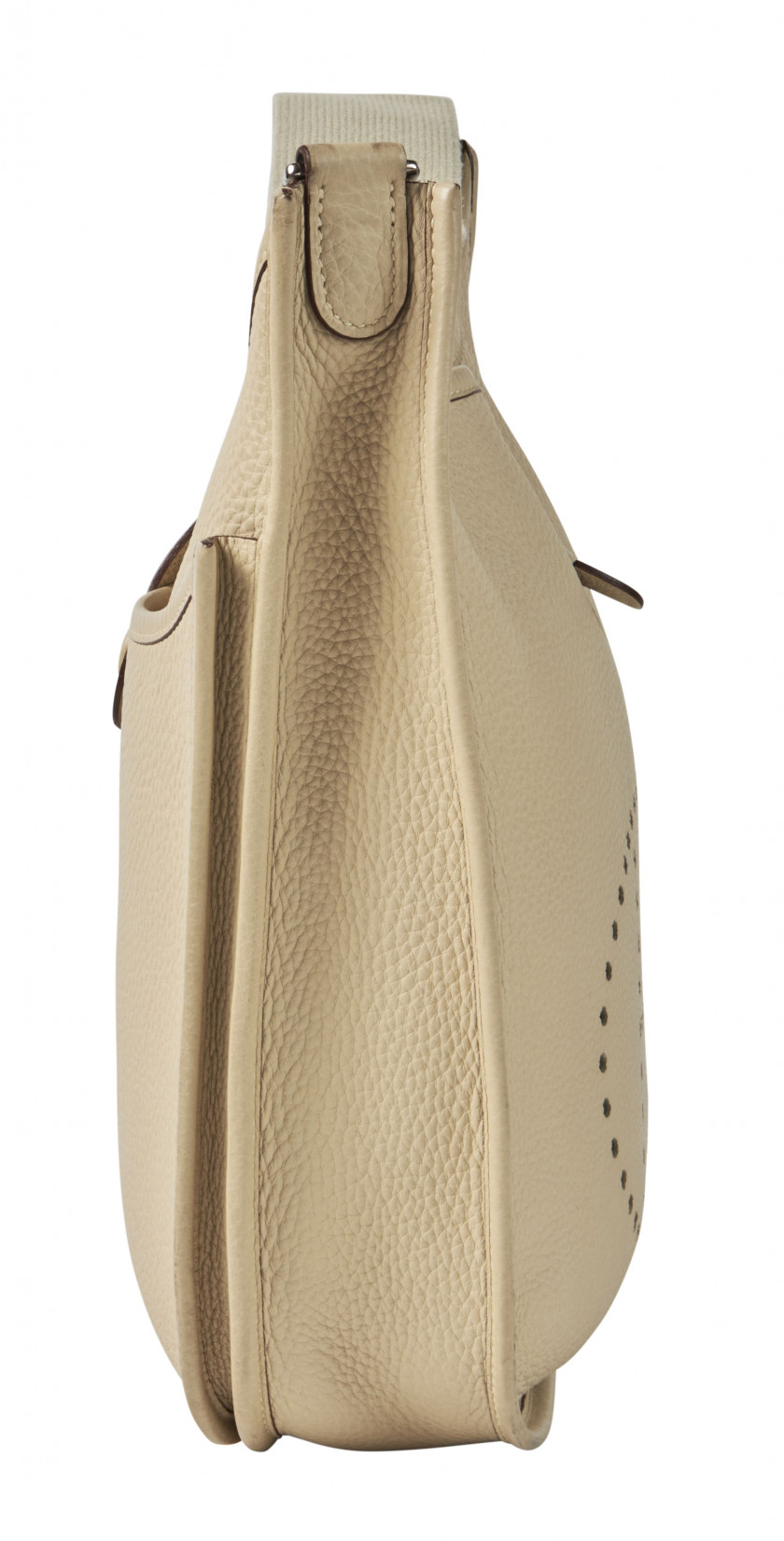 HERMÈS 2007  Sac ÉVELYNE PM Taurillon Clémence crème Garniture métal argenté palladié  ÉVELYNE PM bag Cream taurillo...
