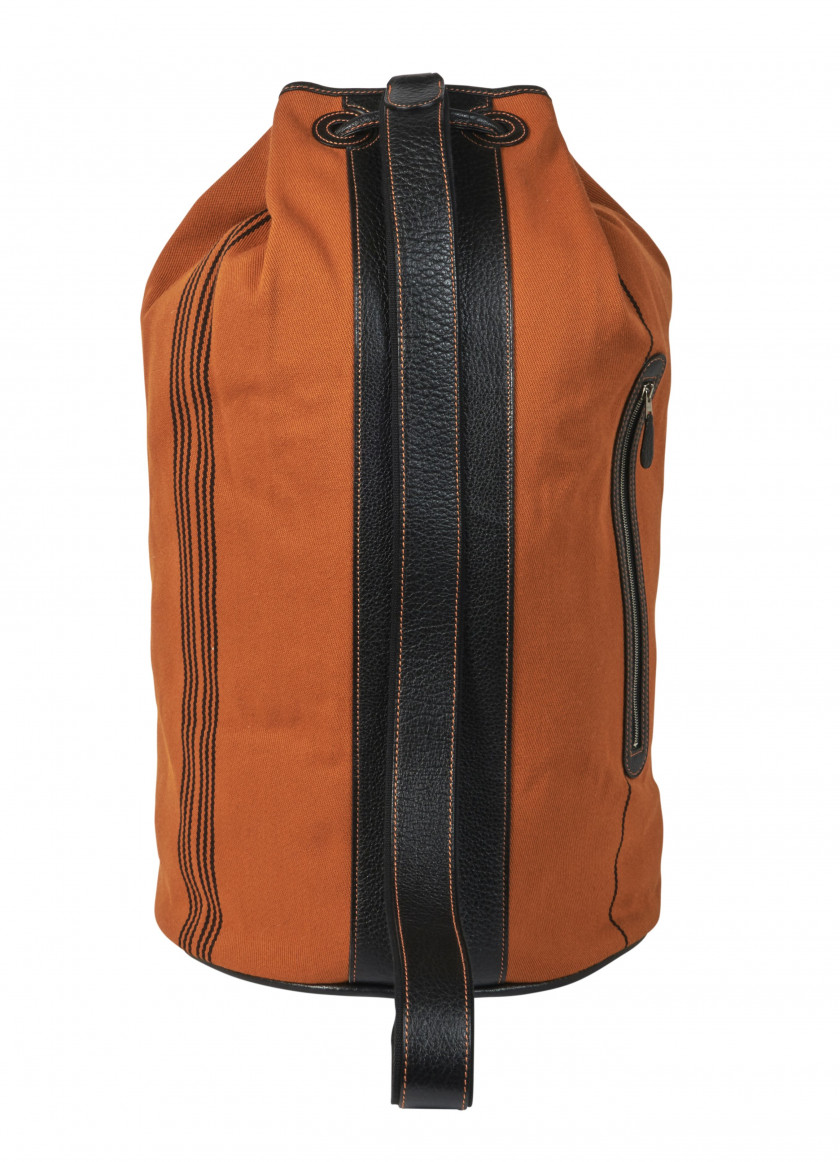 HERMÈS  Sac POLOCHON GM Lainage mélangée orange et noir, buffle noir Garniture métal argenté palladié  POLOCHON GM bagR...