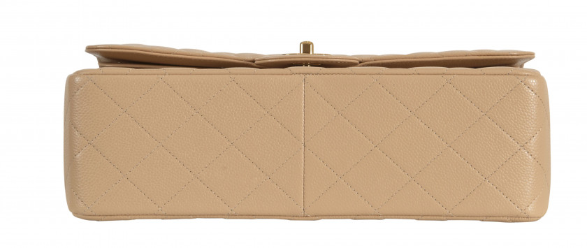 CHANEL Circa 2015/16  Sac TIMELESS JUMBO Cuir caviar matelassé beige Garnitures en métal doré Dimensions : 30 x 20 x 10...