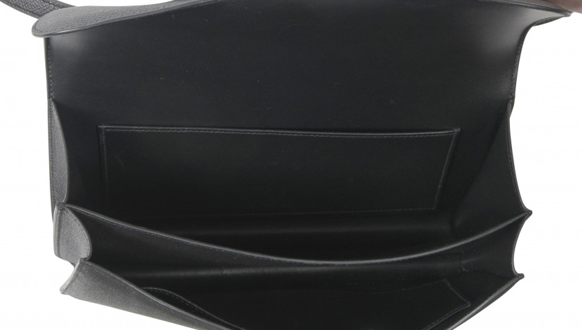 HERMÈS 2015  Sac CONSTANCE ÉLAN Veau Epsom noir Garniture métal argenté palladié  CONSTANCE ÉLAN bag Black Epsom cal...