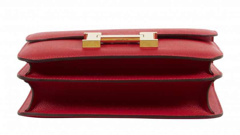 HERMÈS 2020  Sac CONSTANCE 24 Veau Epsom Rouge De Cœur Garniture métal plaqué or  CONSTANCE 24 bag Rouge De Cœur Eps...