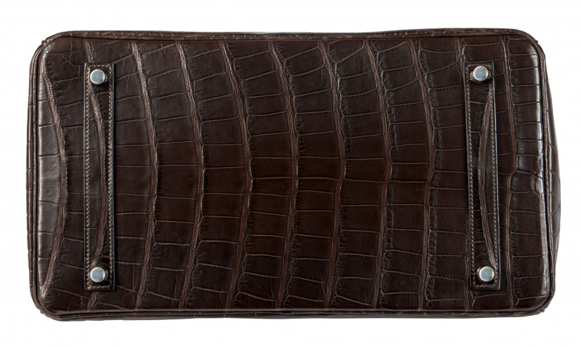 HERMÈS 2014  Sac BIRKIN 35 Alligator mat Ébène (Alligator mississippiensis) II/B Garniture métal argenté palladié  BIR...