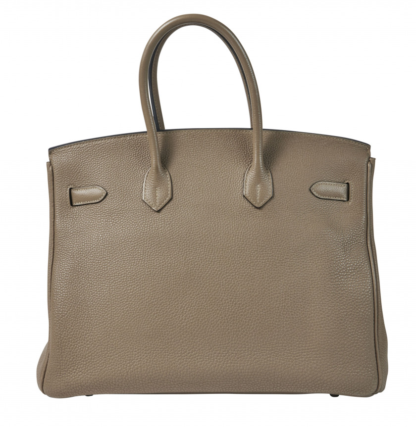 HERMÈS 2010  Sac BIRKIN 35 Veau Togo gris Garniture métal argenté palladié  BIRKIN 35 bag Grey Togo calfskin leather...