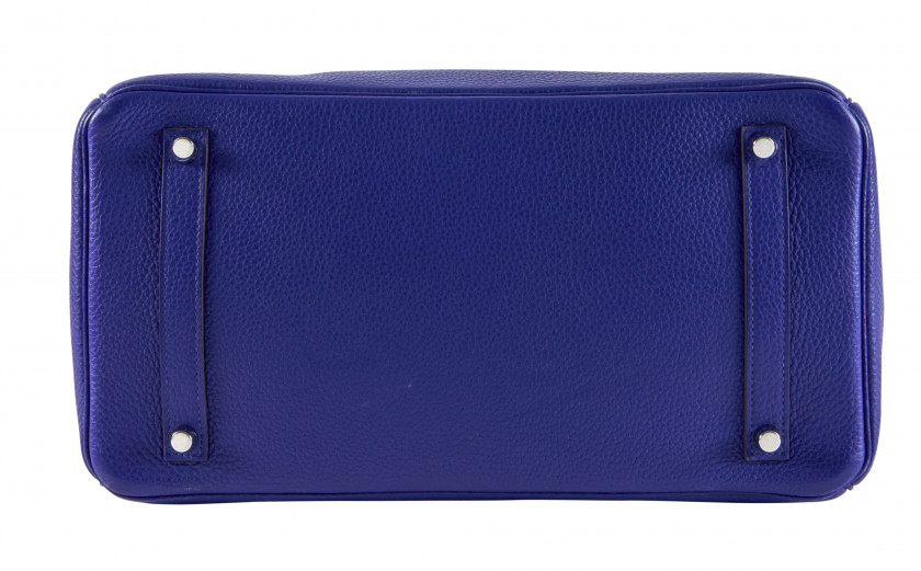 HERMÈS  Sac BIRKIN 35 Taurillon Clémence bleu électrique Garniture métal argenté palladié  BIRKIN 35 bag Bleu électriq...