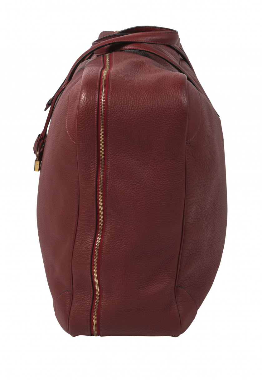 HERMÈS 2000  Sac de voyage VICTORIA 60 Taurillon Clémence rouge Garniture métal doré Dimensions : 60 x 43 x 18 cm  V...